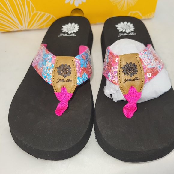 Yellow Box Flip Flops Frazzle Fuchsia New - Picture 2 of 4